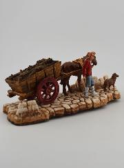 Santon Bûcheron et sa Charette - Hauteur 6 cm