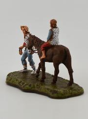 Santon Montagnard et Enfant à Cheval - Hauteur 6 cm