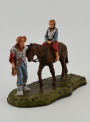 Santon Montagnard et Enfant à Cheval - Hauteur 6 cm