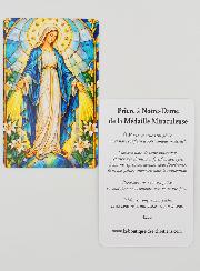 Carte de Prière Vitrail - Vierge Miraculeuse