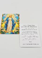 Carte de Prière Vitrail - Vierge Miraculeuse