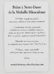 Carte de Prière Vitrail - Vierge Miraculeuse