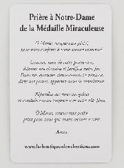 Lot de 10 Cartes de Prière Vitrail - Miraculeuse