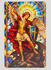 Lot de 10 Cartes de Prière Vitrail - Saint Michel