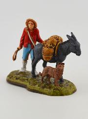 Santon Homme et sa Mule - 6 cm