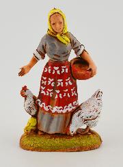 Santon Fermière et ses Poules - 6 cm