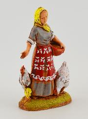 Santon Fermière et ses Poules - 6 cm