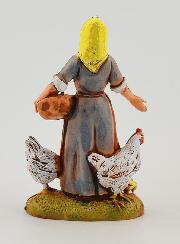 Santon Fermière et ses Poules - 6 cm