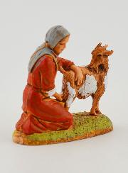 Santon Fermière Trayant sa Chèvre - 6 cm
