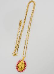 Médaille Miraculeuse + Chaîne - Perles Rose Nacré