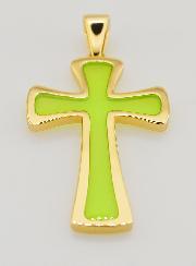 Pendentif Croix 4cm - Vert
