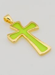 Pendentif Croix 4cm - Vert