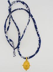 Médaille Miraculeuse Perlée - Cordon Liberty Bleu