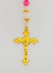 Chapelet Ex Voto Perles en Verre - Rose
