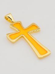 Pendentif Croix 4cm - Orange