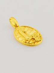 Médaille N-D de Fatima en Argent Doré 18k - 15mm