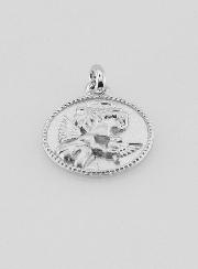 Médaille Ange Gardien & Colombe en Argent - 12mm