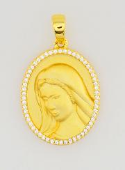 Médaille Vierge Marie Bord Brillant - 18mm