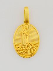 Médaille N-D de Fatima en Argent Doré 18k - 16mm