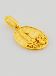 Médaille N-D de Fatima en Argent Doré 18k - 16mm