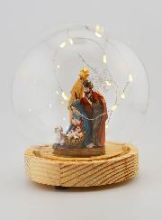 Boule de Noël Lumineuse Nativité sur Socle