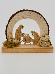 Nativité en Bois Naturel - Arrondie