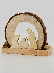 Nativité en Bois Naturel - Arrondie