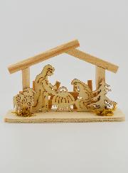 Nativité en Bois Naturel - 10cm