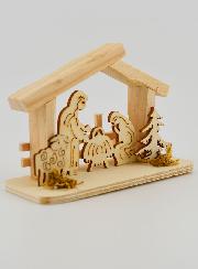 Nativité en Bois Naturel - 10cm