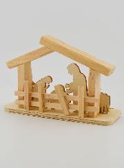 Nativité en Bois Naturel - 10cm