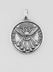 Médaille Saint Esprit en Argent 925 Plaqué - 18mm