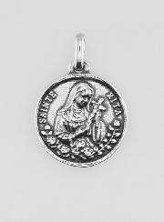Médaille Sainte Rita en Argent 925 Plaqué - 18mm