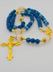 Chapelet Ex Voto Perles en Verre - Bleu
