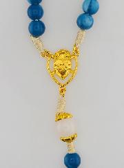 Chapelet Ex Voto Perles en Verre - Bleu