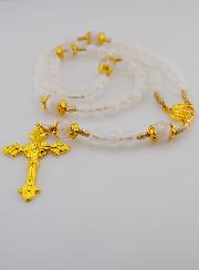 Chapelet Ex Voto Perles en Verre - Blanc