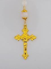 Chapelet Ex Voto Perles en Verre - Blanc
