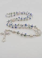 Chapelet Vierge Miraculeuse en Céramique - Bleu
