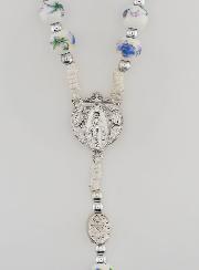 Chapelet Vierge Miraculeuse en Céramique - Bleu