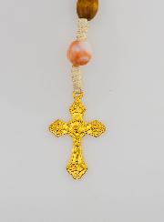 Chapelet Ex Voto Perles Bois Ovale - Orange