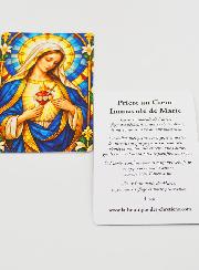 Carte de Prière Vitrail - Sacré Coeur de Marie