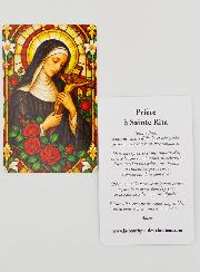 Carte de Prière Vitrail - Sainte Rita