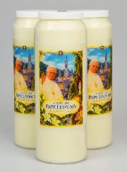 Lot de 3 Bougies de Neuvaine Pape Léon XIV à Lourdes