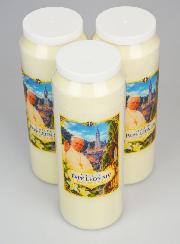 Lot de 3 Bougies de Neuvaine Pape Léon XIV à Lourdes