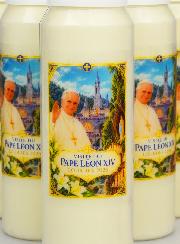 Lot de 6 Bougies de Neuvaine Pape Léon XIV à Lourdes