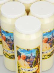 Lot de 6 Bougies de Neuvaine Pape Léon XIV à Lourdes