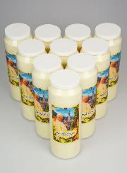 Lot de 10 Bougies de Neuvaine Pape Léon XIV à Lourdes