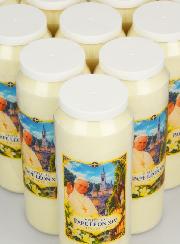 Lot de 10 Bougies de Neuvaine Pape Léon XIV à Lourdes