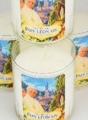 4 Bougies Veilleuses Pape Léon XIV à Lourdes