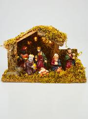 Crèche de Noël Lumineuse 7 Santons - 20cm
