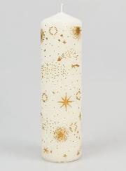 Bougie de l'Avent Blanc et Or - 18cm